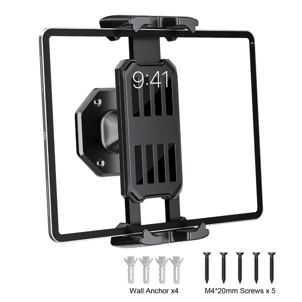 Wall Mount Phone Holder Tablet Stand Adjustable Clamp 360 Rotation Universal Bracket for iPhone iPad Kitchen Bathroom Bed