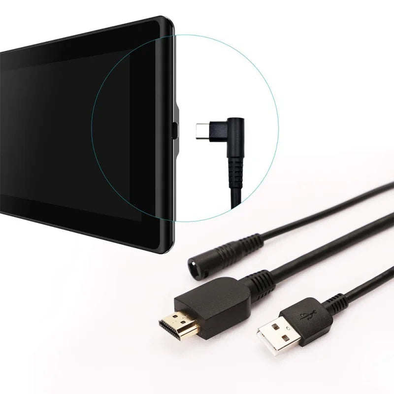 3-in-1 CB01 Cable Suitable for Huion Tablet Kamvas Pro 12 / Pro13 / Pro16 with HDMI Power and USB Cables
