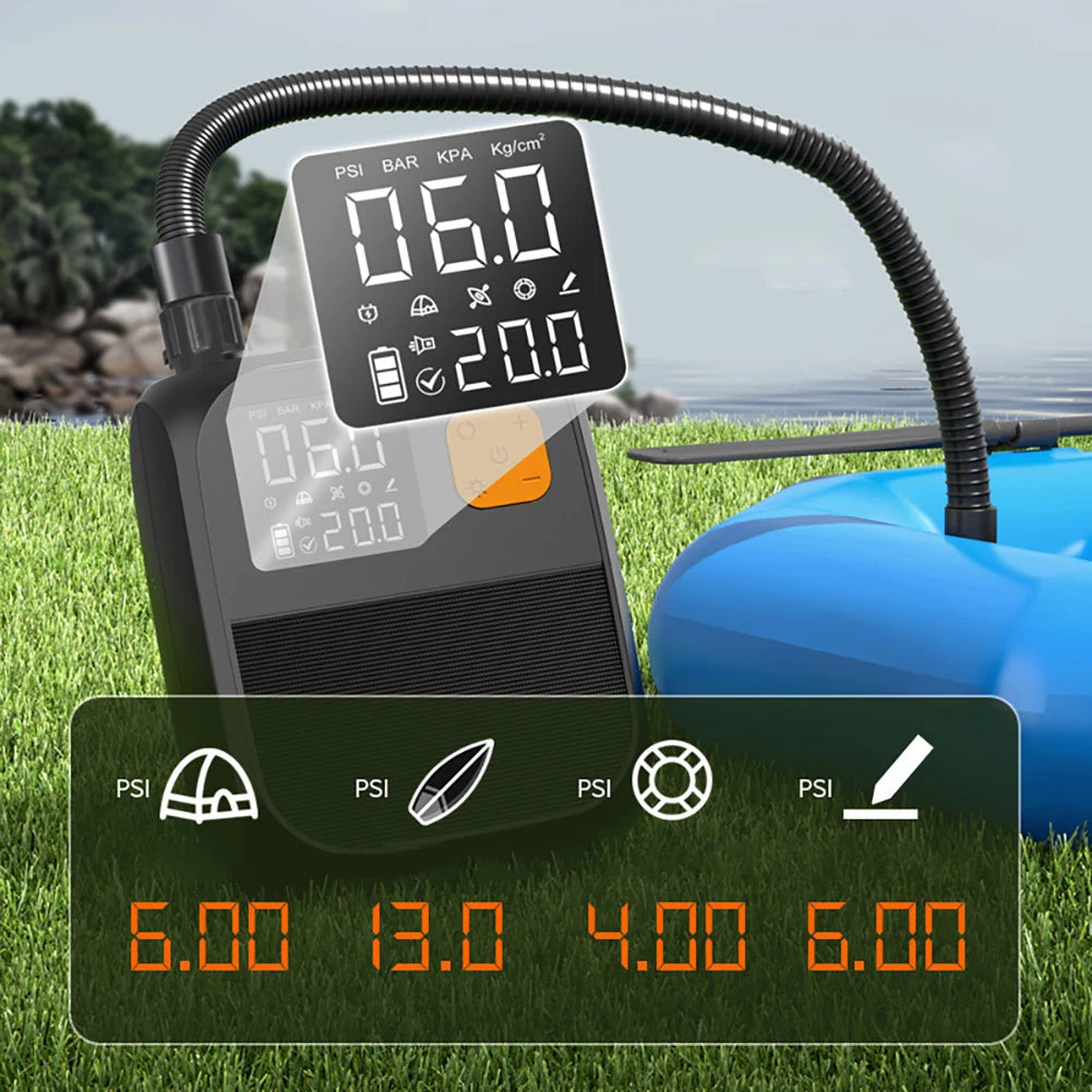 Portable Electric Air Pump, 80W Wireless SUP Pump, Rechargeable 8000mAh Battery Paddle Board Pump,For Inflatables,Boats