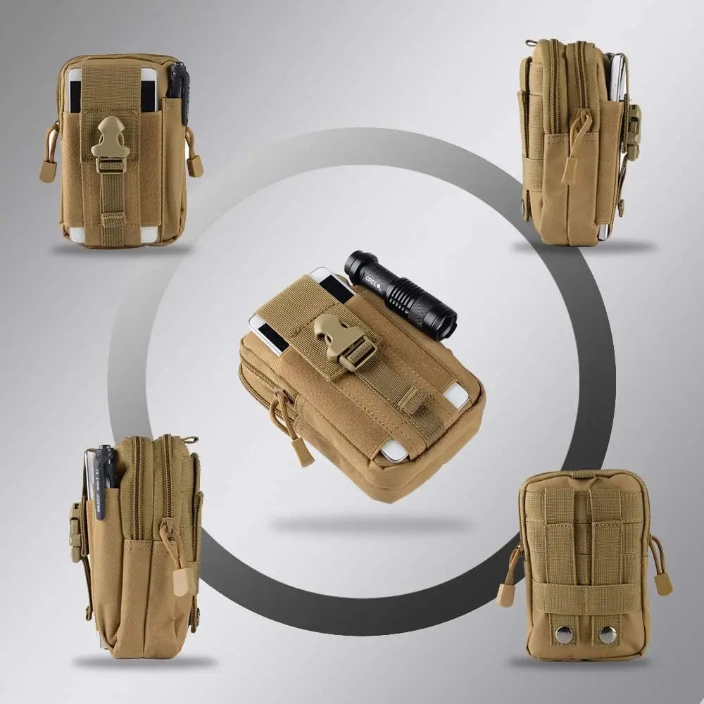 Tactical Molle Belt Pouch Military Waist Bag EDC Tool Organizer Phone Holster Holder For Men Outdoor Hiking Camping Hunting Gear