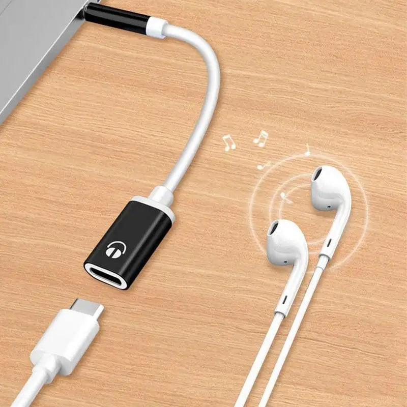 AUX Audio Cable 3.5mm Male to Typec Female Flat Head Earphone to Round Head Car Speaker Adapter Phone Converter Converter