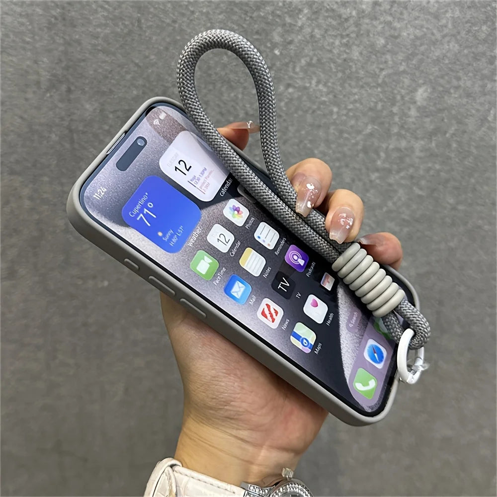Luxury Flip Up Lens Holder Magnetic Phone Case for IPhone 17Air 16 15 14 13 12 11 Pro Max Plus Wristband Lanyard Soft Back Cover