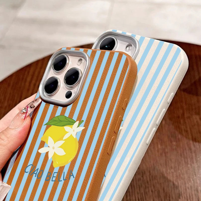 Lemon Striped Retro Design Suitable for Xiaomi 14T Pro 11 Lite 5G 4G 14T 13T Lichee Pattern Candy Soft Silicone Phone Case Cover