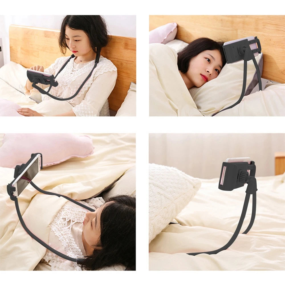 Flexible Mobile Phone Holder Hanging Neck Lazy Necklace Bracket Bed 360 Degree Phones Holder Stand For iPhone Xiaomi Samsung