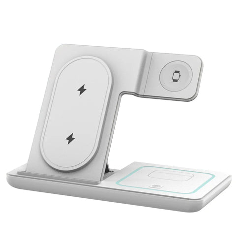3 in 1 Foldable Night LED Light Wireless Charger Stand For iPhone Samsung Apple Watch 2-8 SE Airpods Pro Fast Charging Station