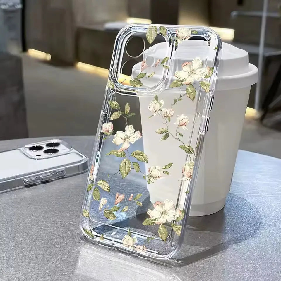 Summer Fruit Lemon Flower Clear Phone Case for Samsung Galaxy S25 S24 S23 S22 S21 FE Plus Ultra A56 A55 A35 A16 A54 A53 Cover