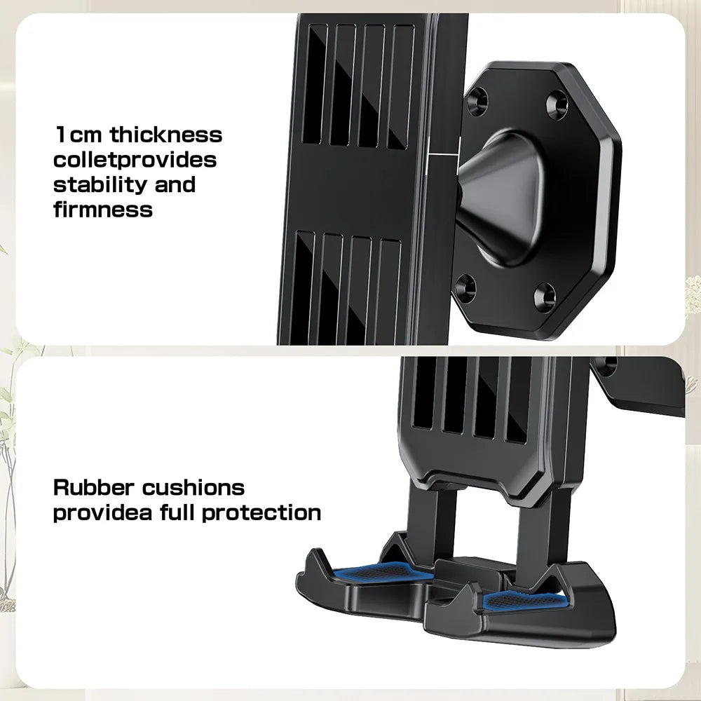 Wall Mount Phone Holder Tablet Stand Adjustable Clamp 360 Rotation Universal Bracket for iPhone iPad Kitchen Bathroom Bed
