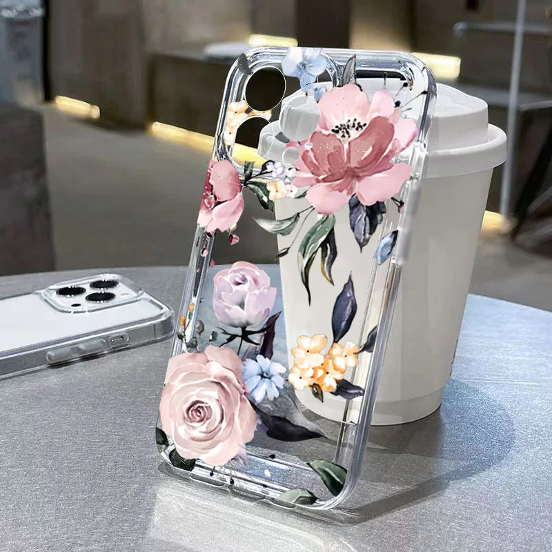 Summer Fruit Lemon Flower Clear Phone Case for Samsung Galaxy S25 S24 S23 S22 S21 FE Plus Ultra A56 A55 A35 A16 A54 A53 Cover