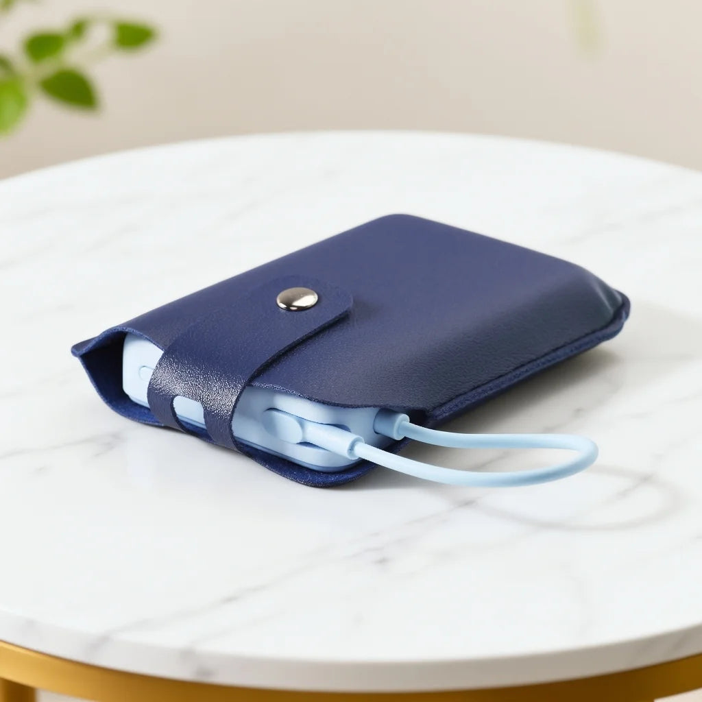 For Xiaomi Magnetic Power Bank 10000 7.5W with Built-in Stand Mobile Battery Protection Cover PU Leather  Portable  Storage Bag