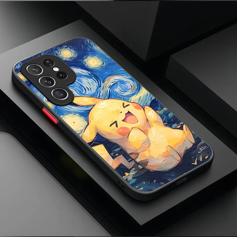 Pokemon Gengar Pikachu Case For Samsung Galaxy S25 Ultra S24 S23 Plus S22 S21 FE A04S A56 A36 A26 A16 A06 A55 A35 A25 A15 5G