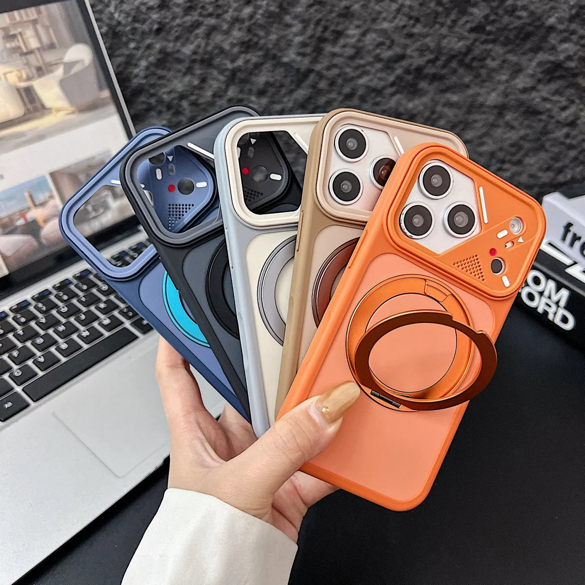 360° Rotate Bracket Magnetic Phone Case For iPhone Air 17 16 15 14 13 12 Pro Max 11 Plus 17E 16E For Magsafe Metal Stand Cover