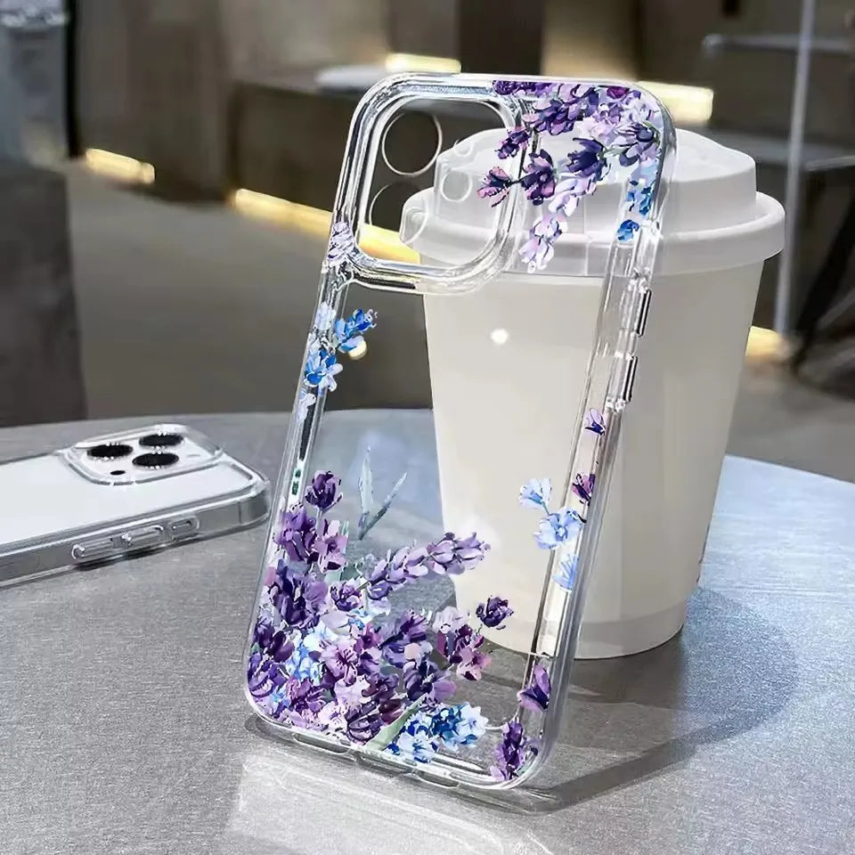 Summer Fruit Lemon Flower Clear Phone Case for Samsung Galaxy S25 S24 S23 S22 S21 FE Plus Ultra A56 A55 A35 A16 A54 A53 Cover