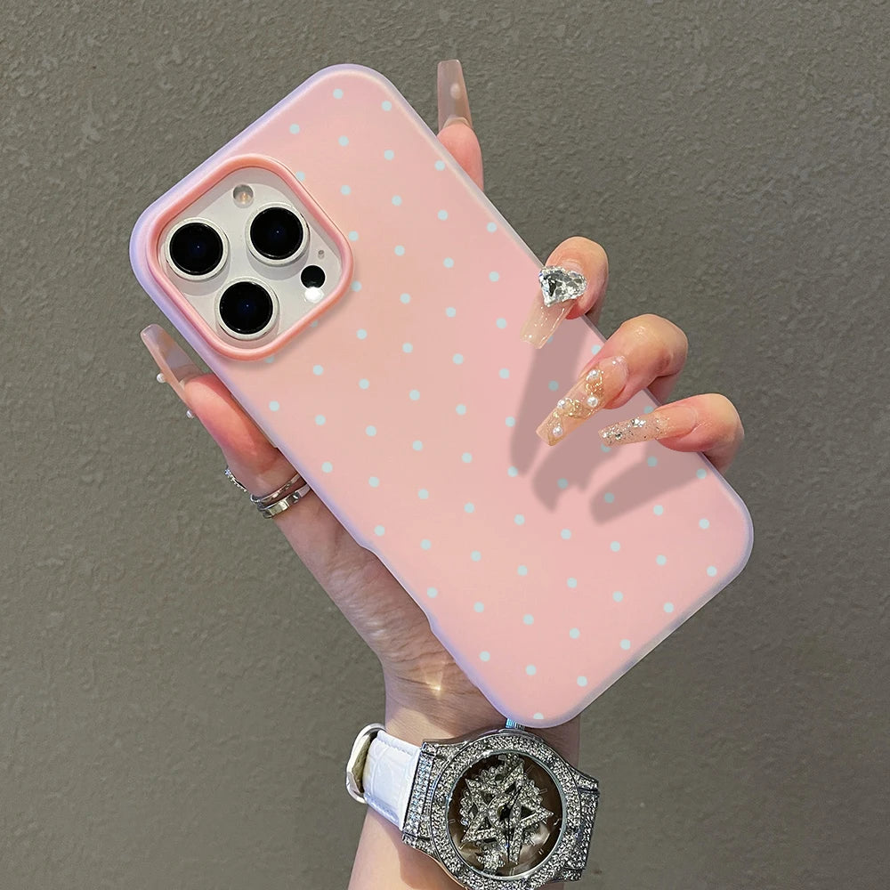 Adorable Light Blue Polka Dot Phone Case For Xiaomi Redmi Note 14 Pro 15C 14C 13C 13 Pro 12 Pro 11 10 Redmi 13 5G 4G Soft Cover