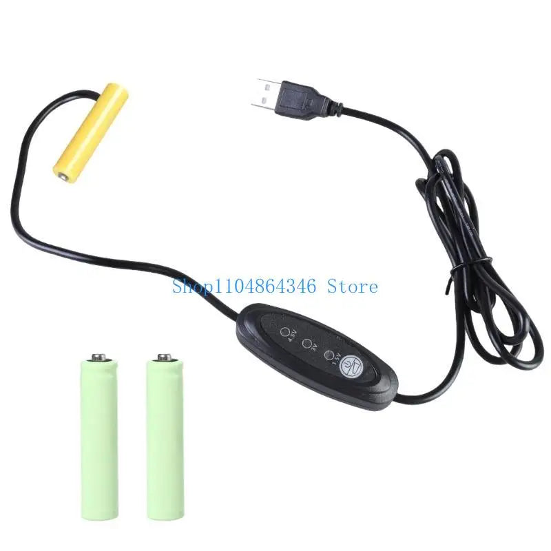 Battery Elimination Cable USB 5V to 3/4.5/1.5V Power Supply Adapter Cord Wire for LED Light Replace 1-3pcs 1.5V 3A LR03