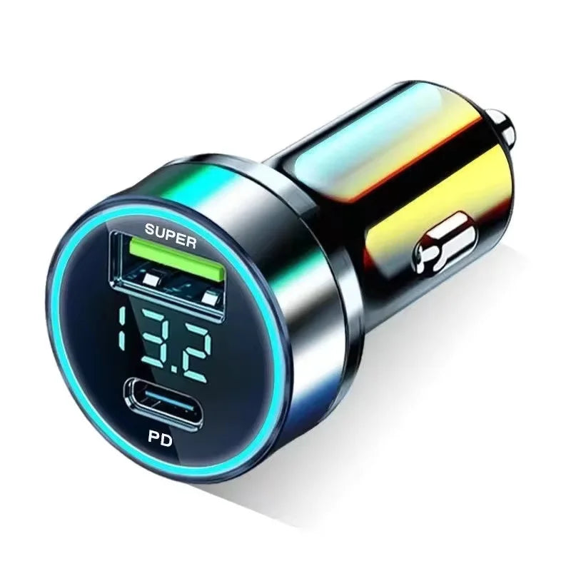 100W/200W QC3.0 PD Mini Car Charger 12-24V Lighter Fast Charging Car USB Type C Charger for Xiaomi Samsung Huawei iPhone Power