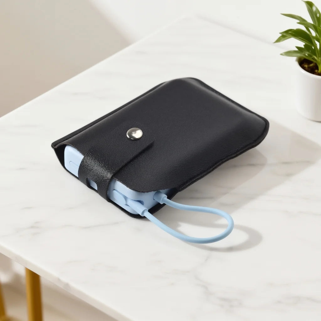 For Xiaomi Magnetic Power Bank 10000 7.5W with Built-in Stand Mobile Battery Protection Cover PU Leather  Portable  Storage Bag