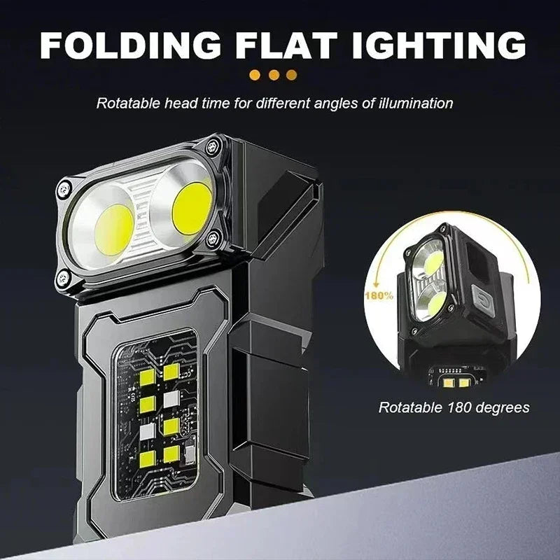 Magnetic Torch Light Work Light Rechargeable MINI COB Flashlight High Power Night Work Emergency Lamp Night Light Small Car Lamp