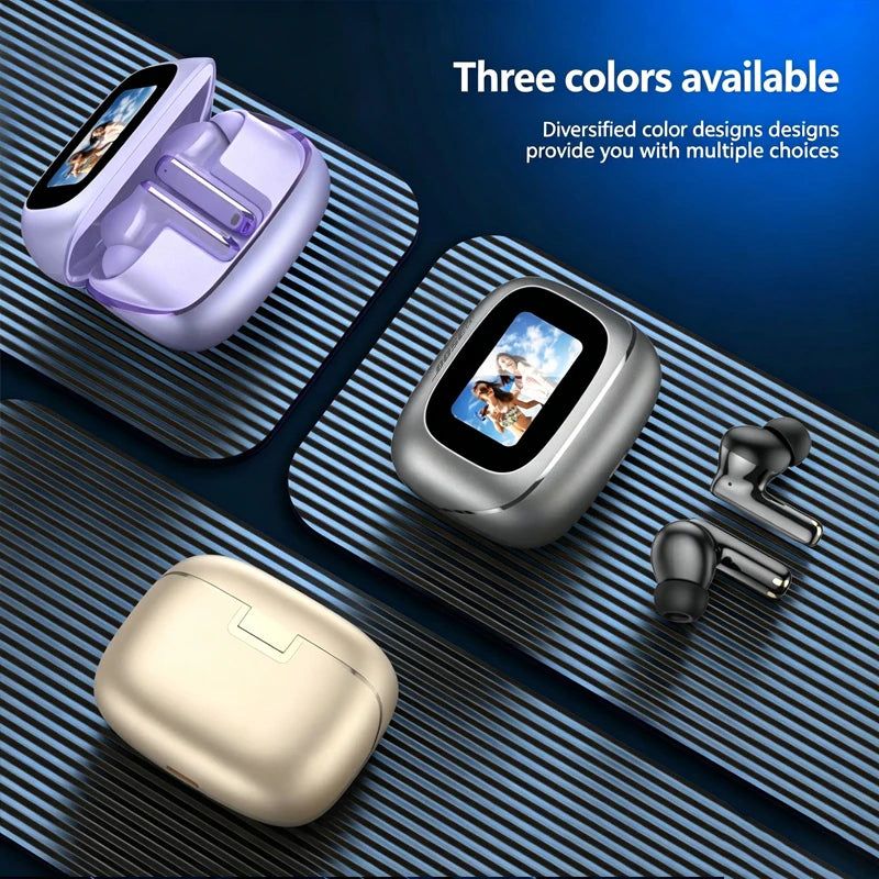 BOSECXT TOUR PRO6 TWS Wireless Bluetooth Earphones Smart Touch Screen ANC Active Noise Cancellation Earbuds Heavy Bass Earbuds
