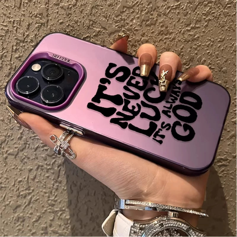 English Letter Aesthetic Phone Case For iPhone 17 Air 16e 16 Pro Max 15 14 Plus 13 12 Mini 11 Pro Shockproof Silicone Back Cover