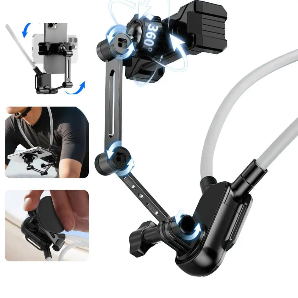 Neck-hanging Phone Holder Portable Hands-Free Flexible Phone Holder Magnetic or Clip Version First-person Perspective Shooting