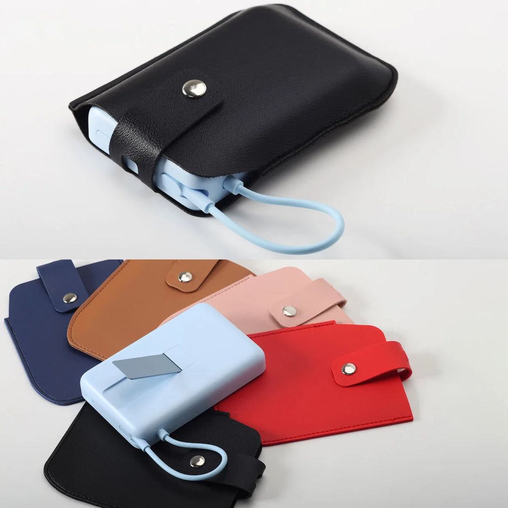 For Xiaomi Magnetic Power Bank 10000 7.5W with Built-in Stand Mobile Battery Protection Cover PU Leather  Portable  Storage Bag