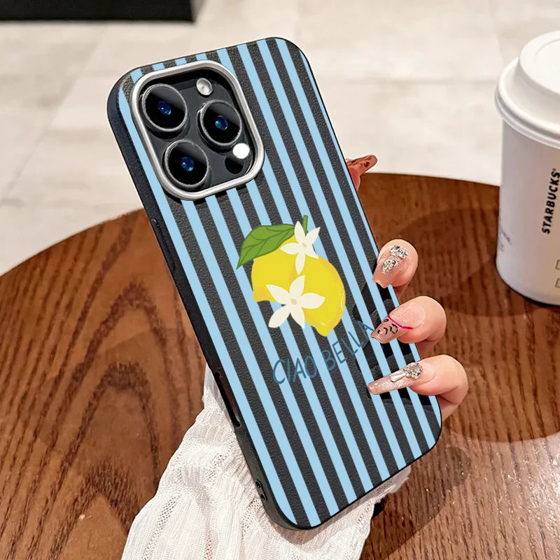 Lemon Striped Retro Design Suitable for Xiaomi 14T Pro 11 Lite 5G 4G 14T 13T Lichee Pattern Candy Soft Silicone Phone Case Cover