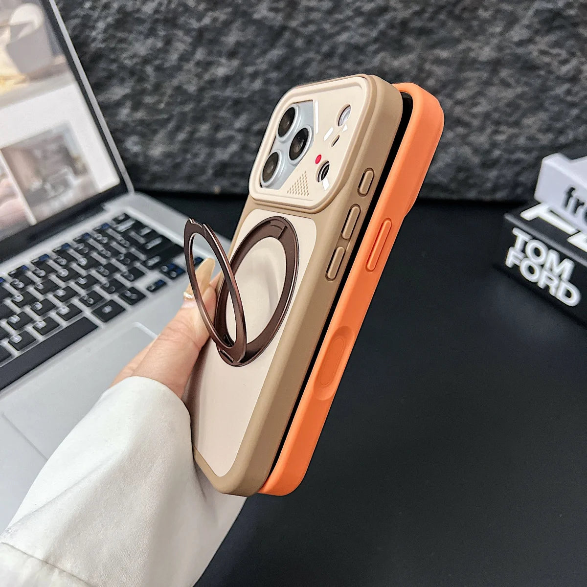 360° Rotate Bracket Magnetic Phone Case For iPhone Air 17 16 15 14 13 12 Pro Max 11 Plus 17E 16E For Magsafe Metal Stand Cover