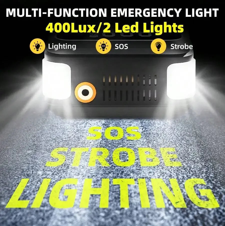 12V 8000A Smart Car Jump Starter With Air Pump Power Bank Flashlight For Gasoline Vehicles