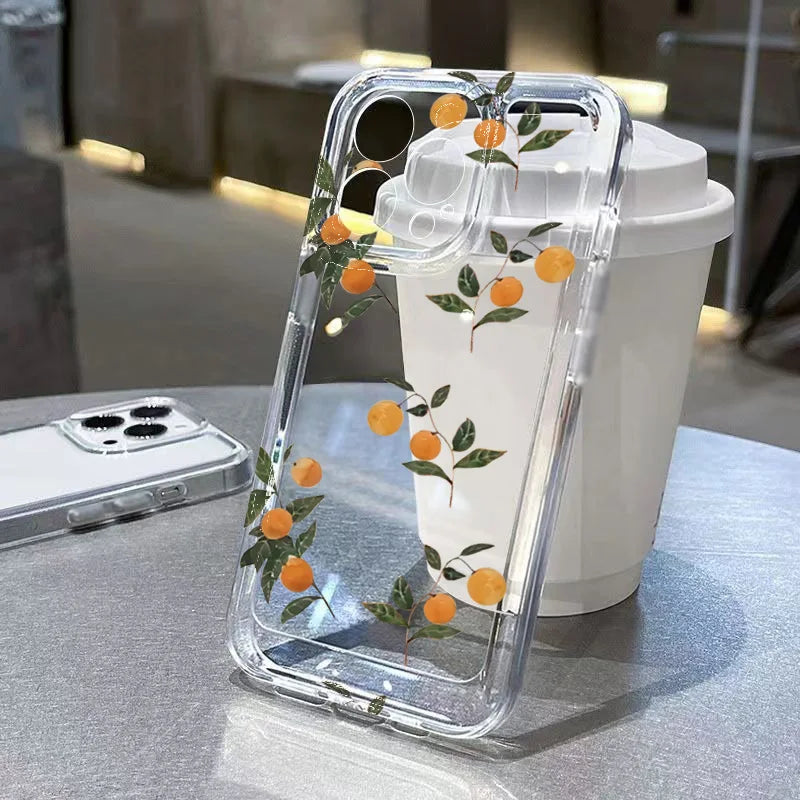 Summer Fruit Lemon Flower Clear Phone Case for Samsung Galaxy S25 S24 S23 S22 S21 FE Plus Ultra A56 A55 A35 A16 A54 A53 Cover