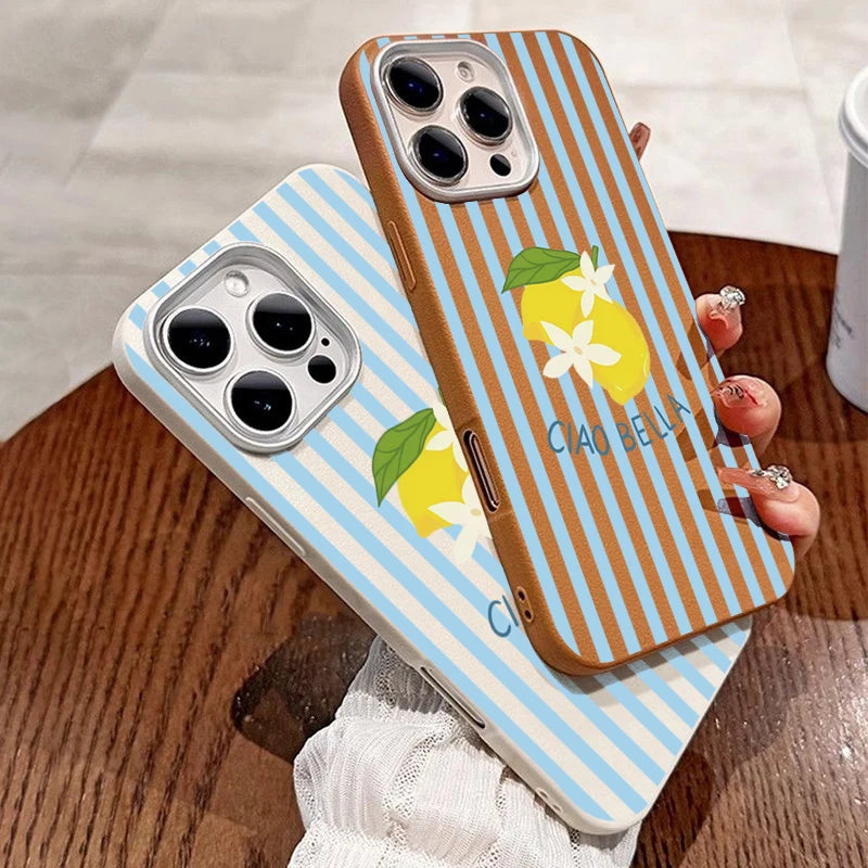 Lemon Striped Retro Design Suitable for Xiaomi 14T Pro 11 Lite 5G 4G 14T 13T Lichee Pattern Candy Soft Silicone Phone Case Cover