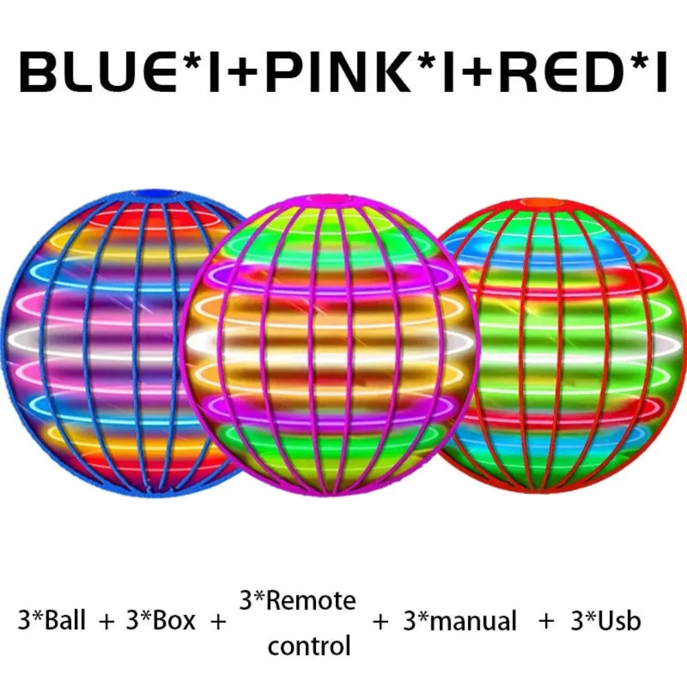 Flying ball, automatic spinning ball, LED dazzling lights, floating magic, fan, UFO flying machine, toy gift, game, sports ball
