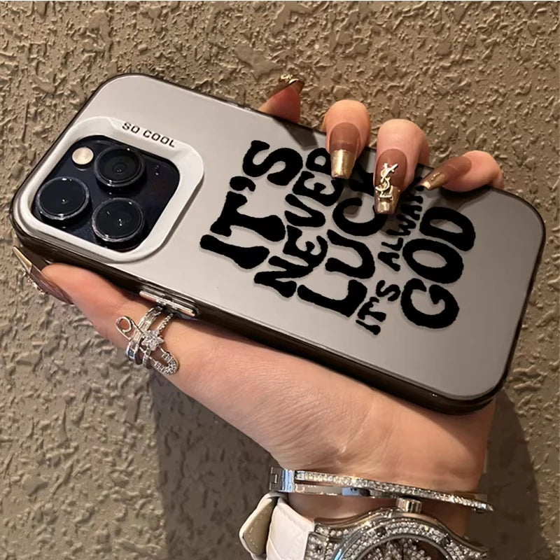 English Letter Aesthetic Phone Case For iPhone 17 Air 16e 16 Pro Max 15 14 Plus 13 12 Mini 11 Pro Shockproof Silicone Back Cover
