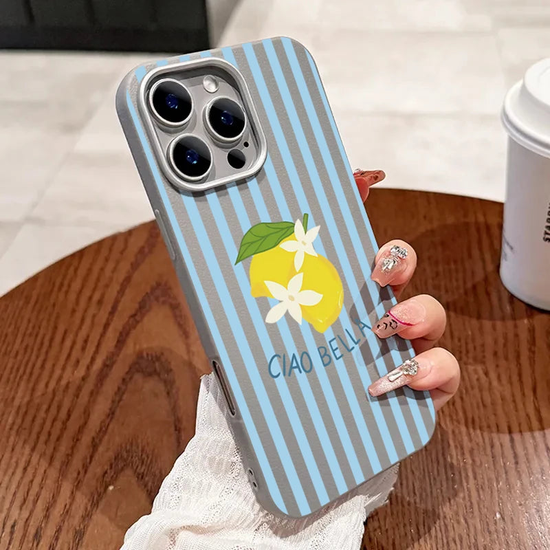Lemon Striped Retro Design Suitable for Xiaomi 14T Pro 11 Lite 5G 4G 14T 13T Lichee Pattern Candy Soft Silicone Phone Case Cover
