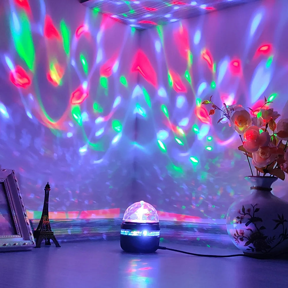 LED Starry Sky Night Lights USB Projector Lamp Magic Ball Moon Star Christmas Lights Home Room Atmosphere Decorations
