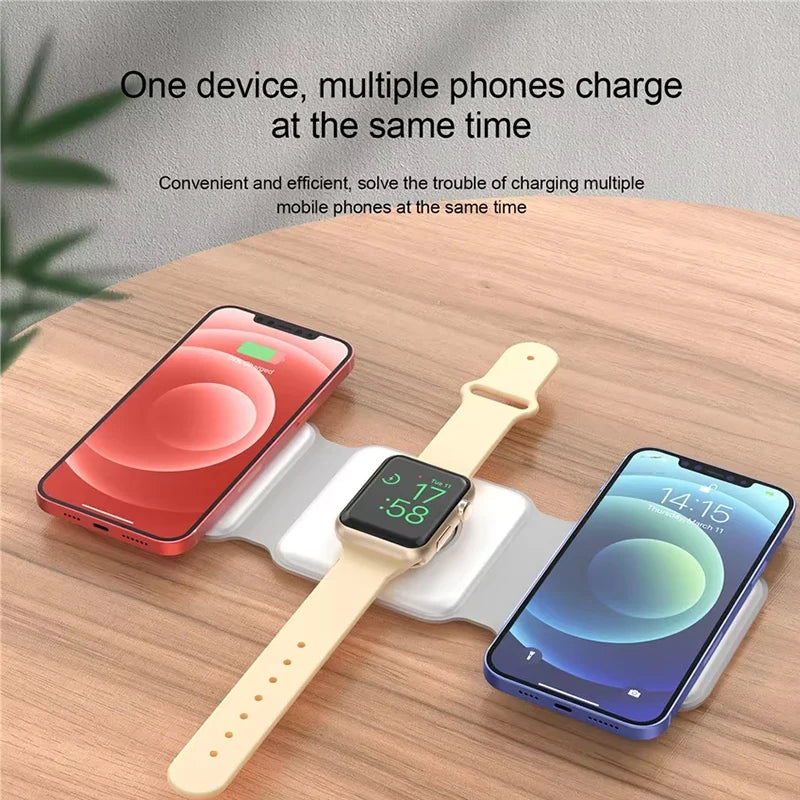 Universal Qi2 Magnetic Foldable Charging Station 30w Travel Charger for iPhone Samsung Xiaomi OPPO 3 in 1 Wireless Charger