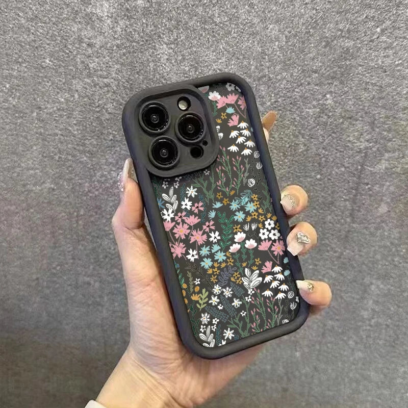 Pink High-bamboo Floral Pattern iPhone Case For Xiaomi Redmi Note 14 13 12 11 Pro Plus 5G Bumper Cover For Redmi 14C 13C Fundas