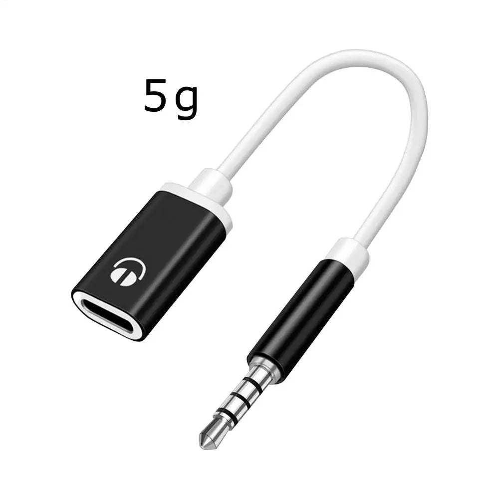AUX Audio Cable 3.5mm Male to Typec Female Flat Head Earphone to Round Head Car Speaker Adapter Phone Converter Converter