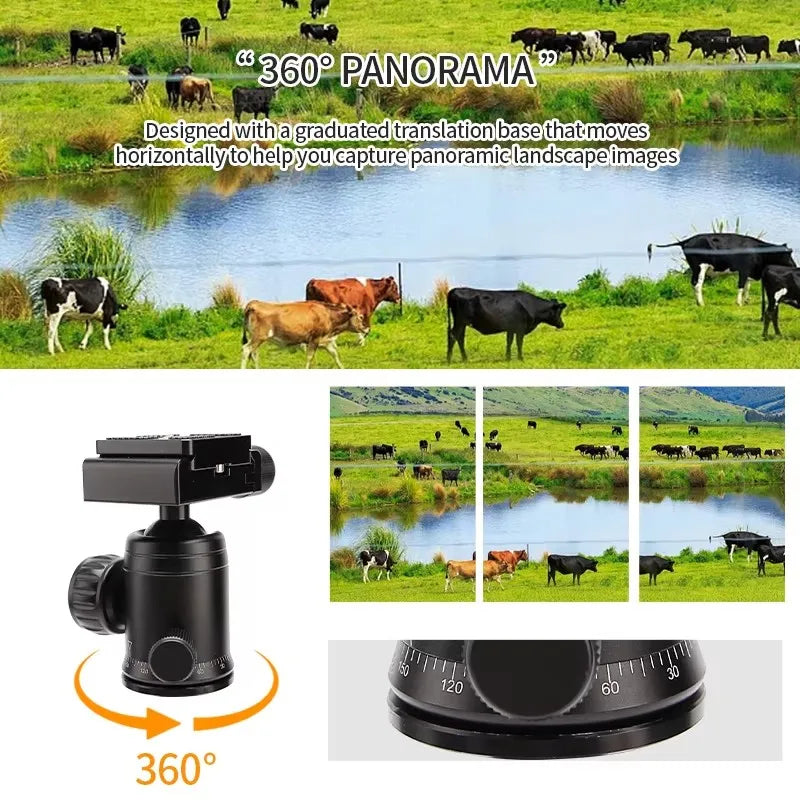Portable tripod, lightweight travel stand, desktop video mini tripod with 360 degree ball head, suitable for outdoor travel shoo