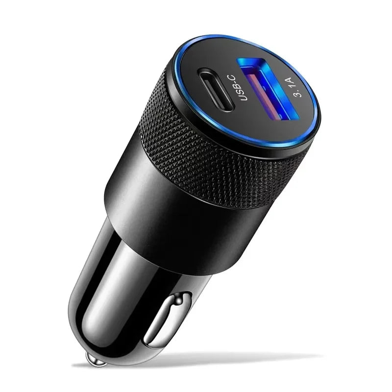 100W/200W QC3.0 PD Mini Car Charger 12-24V Lighter Fast Charging Car USB Type C Charger for Xiaomi Samsung Huawei iPhone Power