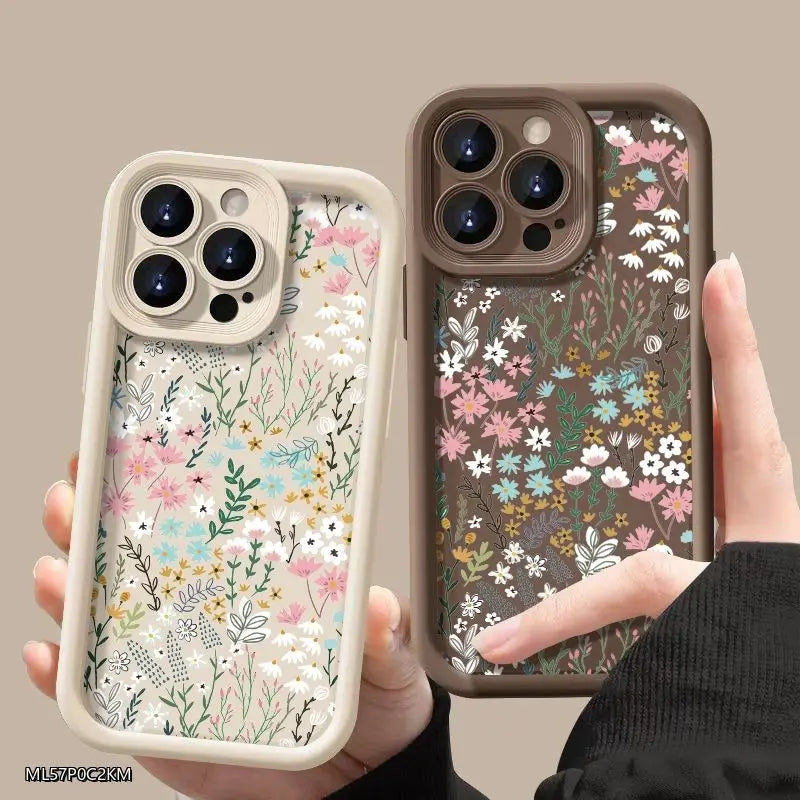 Pink High-bamboo Floral Pattern iPhone Case For Xiaomi Redmi Note 14 13 12 11 Pro Plus 5G Bumper Cover For Redmi 14C 13C Fundas