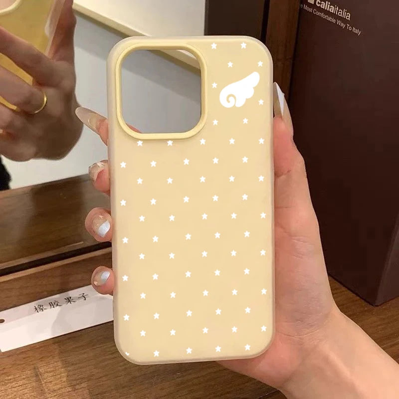Korean Cute Aesthetics Star Angel Wings 2IN1 Phone Case For Xiaomi Redmi Note 15 14 13 12 11 Pro Plus 5G Redmi 14C 13C 4G Cover