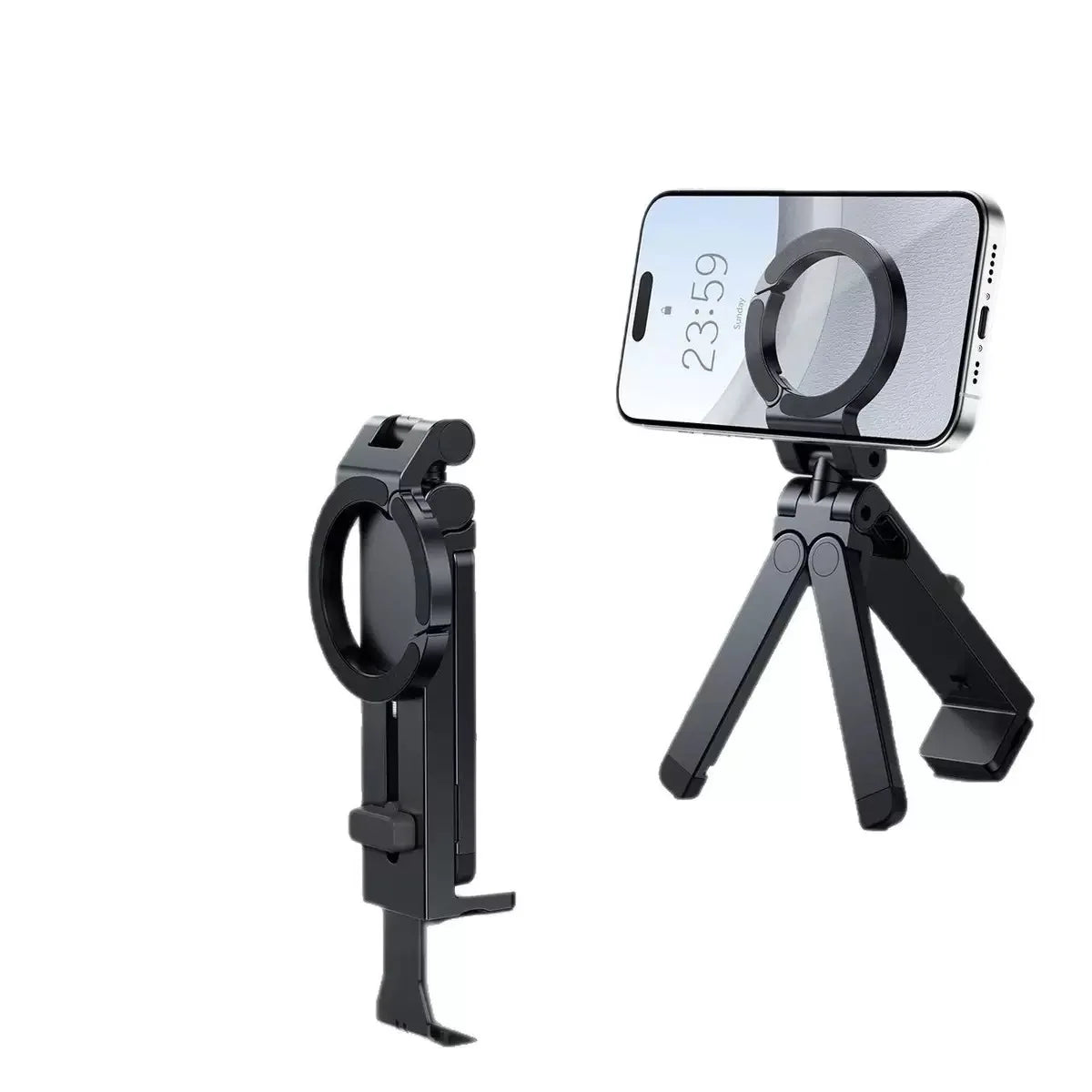 New magnetic phone holder, desktop clip holder, tripod, rotating outdoor travel mountaineering portable desktop holder