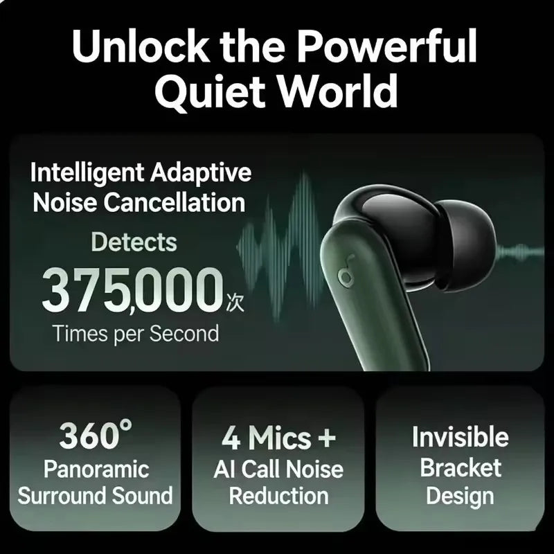 By Anker Soundcore P30i Intelligent Noise Cancelling Bluetooth Earphones Surround Sound Effects Ultra Long Battery Life 45H
