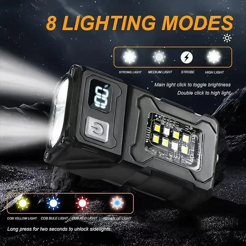 Magnetic Torch Light Work Light Rechargeable MINI COB Flashlight High Power Night Work Emergency Lamp Night Light Small Car Lamp