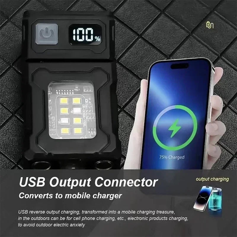 Magnetic Torch Light Work Light Rechargeable MINI COB Flashlight High Power Night Work Emergency Lamp Night Light Small Car Lamp