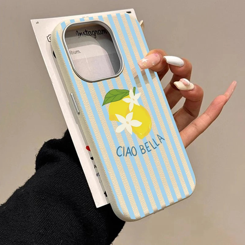 Lemon Striped Retro Design Suitable for Xiaomi 14T Pro 11 Lite 5G 4G 14T 13T Lichee Pattern Candy Soft Silicone Phone Case Cover