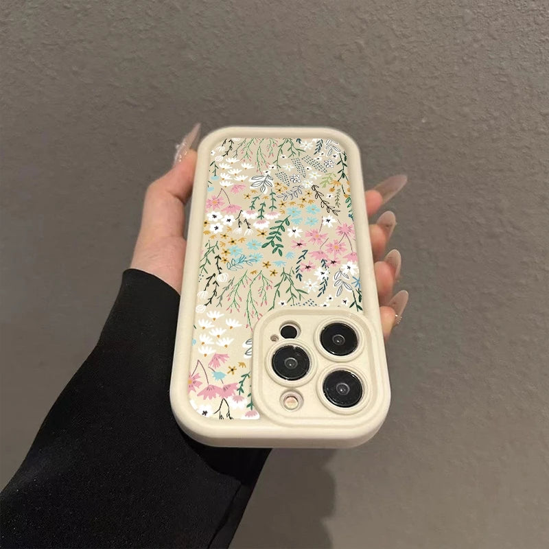 Pink High-bamboo Floral Pattern iPhone Case For Xiaomi Redmi Note 14 13 12 11 Pro Plus 5G Bumper Cover For Redmi 14C 13C Fundas