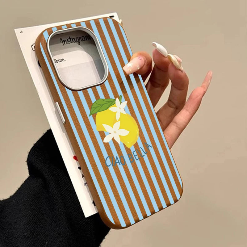 Lemon Striped Retro Design Suitable for Xiaomi 14T Pro 11 Lite 5G 4G 14T 13T Lichee Pattern Candy Soft Silicone Phone Case Cover