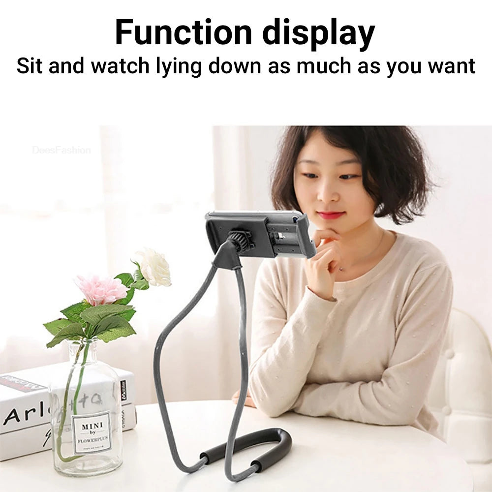 Flexible Mobile Phone Holder Hanging Neck Lazy Necklace Bracket Bed 360 Degree Phones Holder Stand For iPhone Xiaomi Samsung