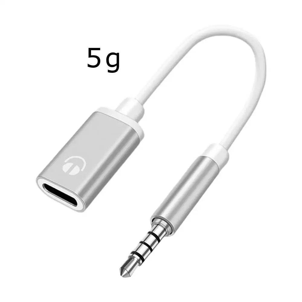 AUX Audio Cable 3.5mm Male to Typec Female Flat Head Earphone to Round Head Car Speaker Adapter Phone Converter Converter